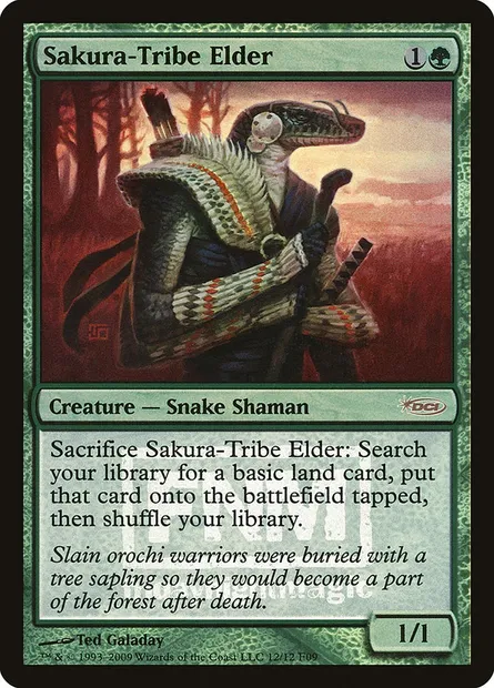 Sakura-Tribe Elder, Magic card F09 12 — Friday Night Magic 2009 set