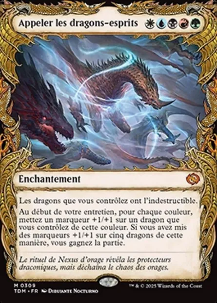 Appeler les dragons-esprits, carte Magic TDM 309 — extension Tarkir: Dragonstorm