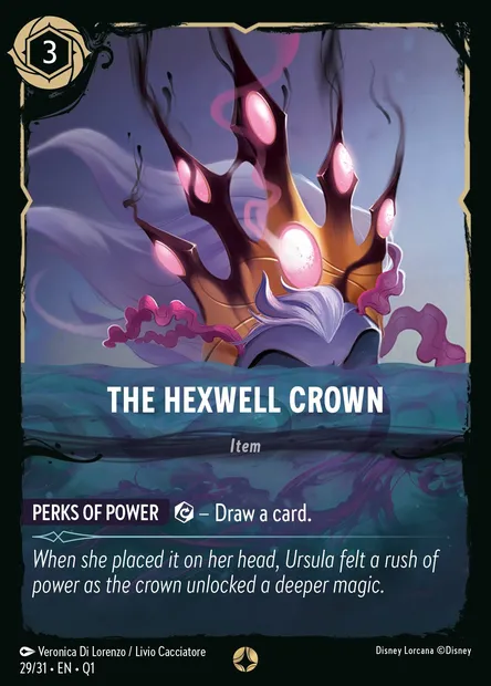 The Hexwell Crown, Disney Lorcana card Q1-029 — Illumineer's Quest: Deep Trouble set