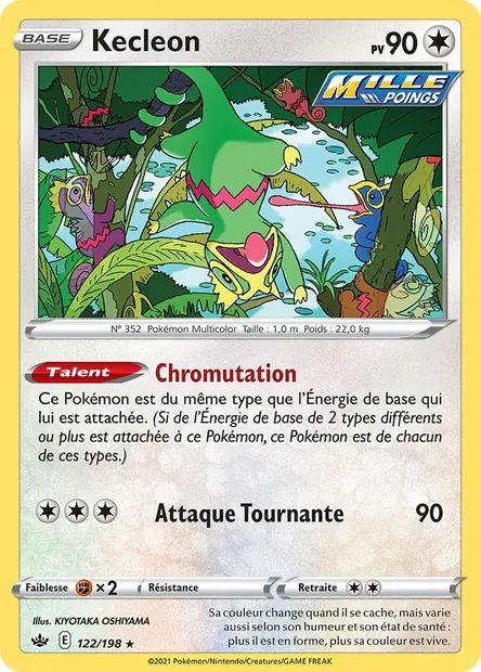 Kecleon, carte Pokémon CRE 122 — extension Règne de Glace