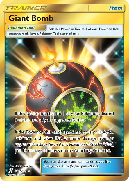 Giant Bomb, Pokémon card UNM 251 — Unified Minds set