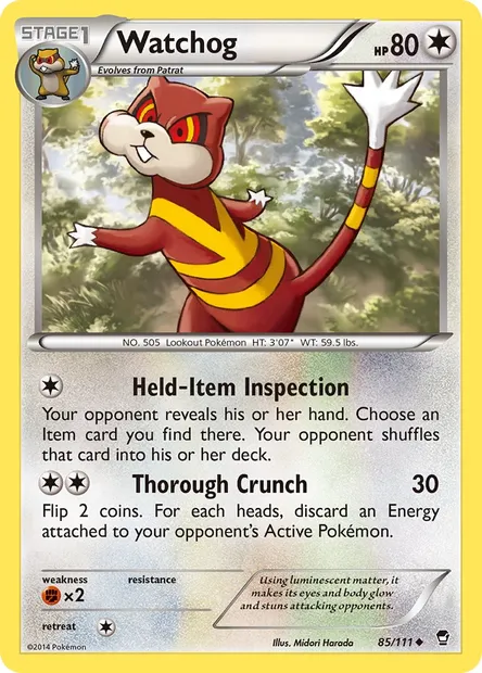 Watchog, Pokémon card FFI 85 — Furious Fists set