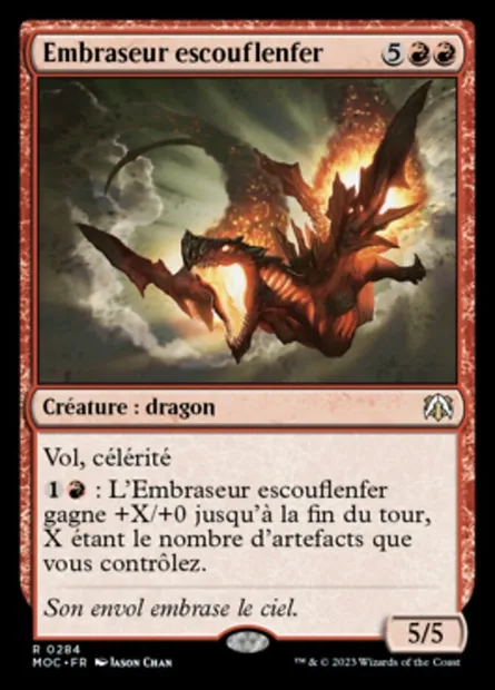 Embraseur escouflenfer, carte Magic MOC 284 — extension March of the Machine Commander