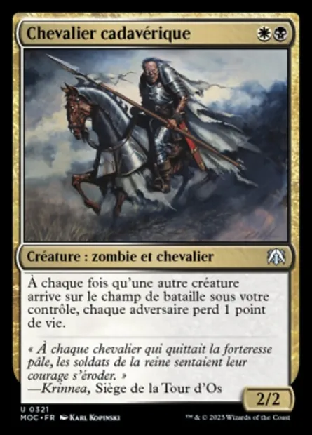 Chevalier cadavérique, carte Magic MOC 321 — extension March of the Machine Commander