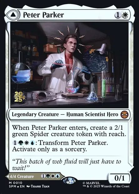 Peter Parker // L'incroyable Spider-Man, carte Magic PSPM 10s — extension Marvel's Spider-Man Promos