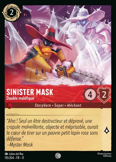 Sinister Mask - Double maléfique, carte Disney Lorcana CH11-115 — extension Givresort