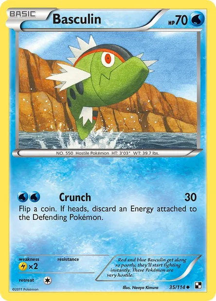 Basculin, Pokémon card BLW 35 — Black & White set