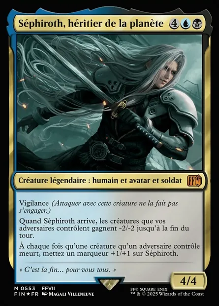 Séphiroth, héritier de la planète, carte Magic FIN 553 — extension Final Fantasy