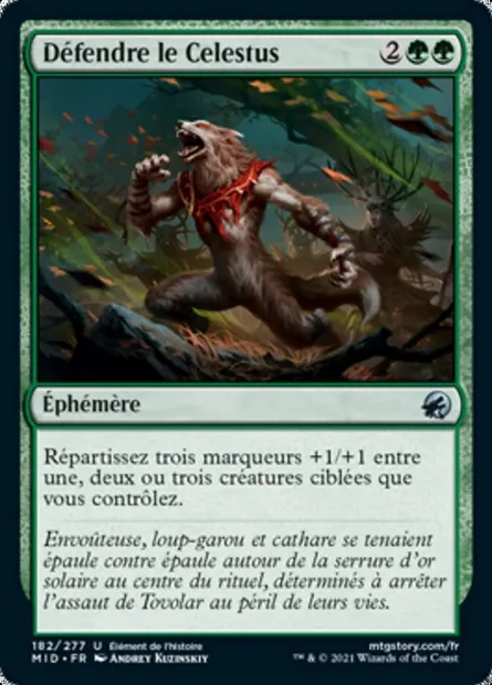 Défendre le Celestus, carte Magic MID 182 — extension Innistrad : chasse de minuit