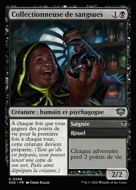 Collectionneuse de sangsues // Bloodletting, carte Magic SOS 88 — extension Secrets of Strixhaven