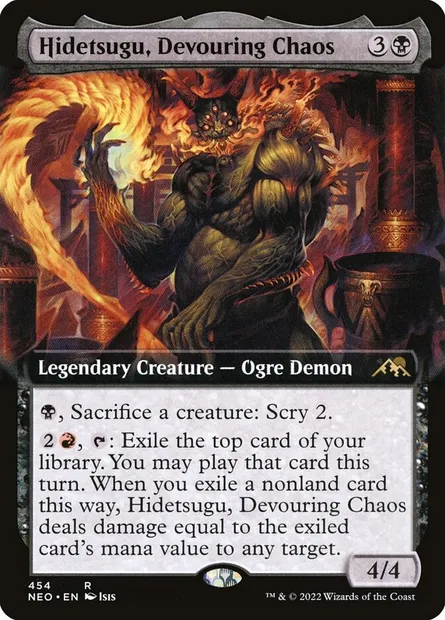 Hidetsugu, Devouring Chaos, Magic card NEO 454 — Kamigawa: Neon Dynasty set