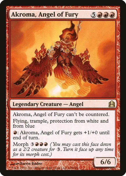 Akroma, Angel of Fury, Magic card CMD 108 — Commander 2011 set