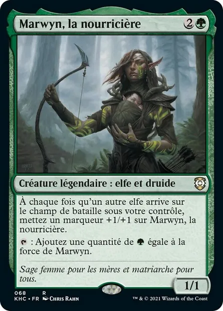 Marwyn, la nourricière, carte Magic KHC 68 — extension Kaldheim Commander
