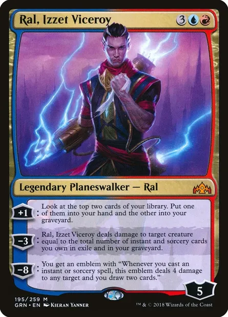 Ral, Izzet Viceroy, Magic card GRN 195 — Guilds of Ravnica set