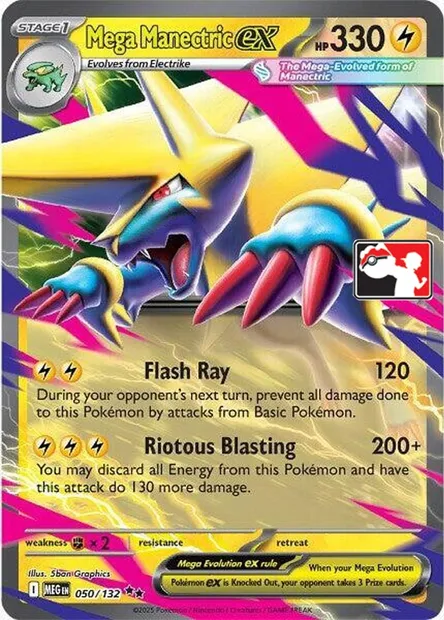 Mega Manectric ex, Pokémon card PPS 050-2 — Play! Pokémon Prize Pack Series set