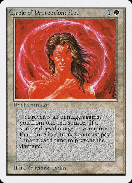 Cercle de protection : rouge, carte Magic 2ED 13 — extension Unlimited Edition