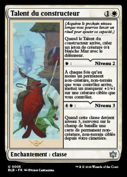 Talent du constructeur, carte Magic BLB 5 — extension Bloomburrow