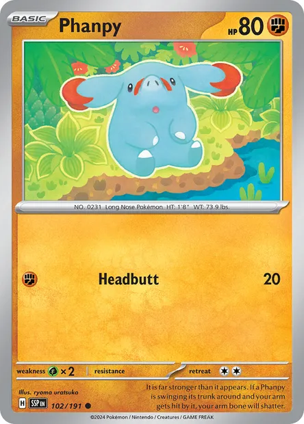 Phanpy, Pokémon card SSP 102 — Surging Sparks set