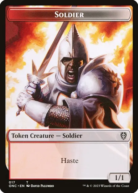 Soldier, carte Magic TONC 17 — extension Phyrexia: All Will Be One Commander Tokens