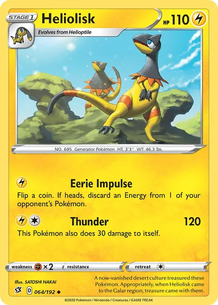 Heliolisk, Pokémon card RCL 64 — Rebel Clash set