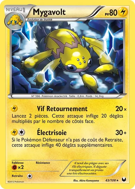 Mygavolt, carte Pokémon DEX 43 — extension Explorateurs Obscurs
