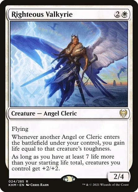 Righteous Valkyrie, Magic card KHM 24 — Kaldheim set