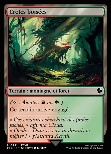 Crêtes boisées, carte Magic FIC 441 — extension Final Fantasy Commander