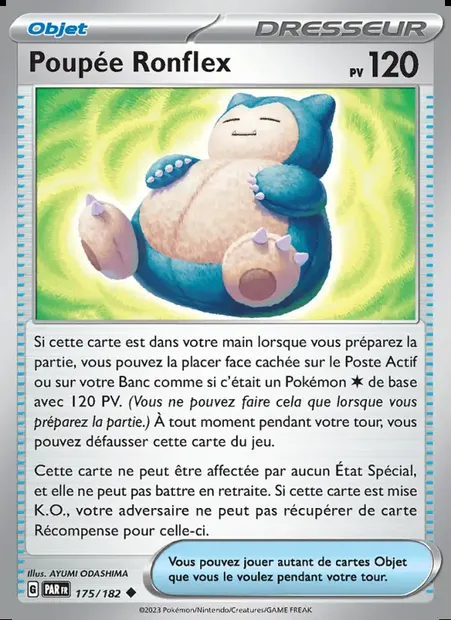 Poupée Ronflex, carte Pokémon PAR 175 — extension Faille Paradoxe