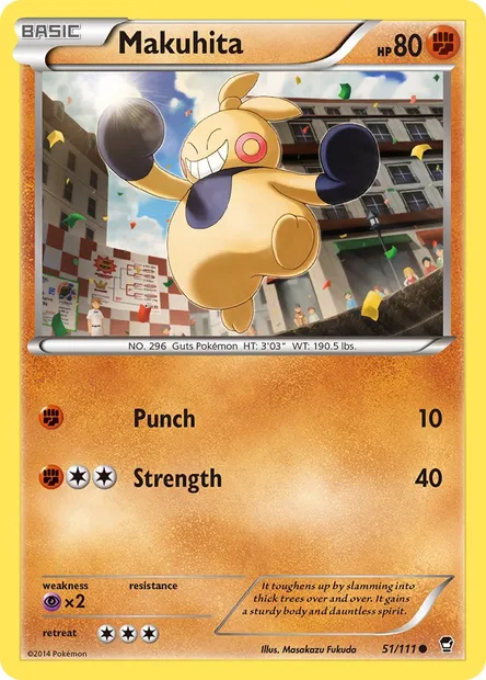Makuhita, Pokémon card FFI 51 — Furious Fists set