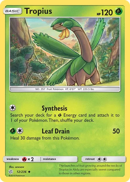 Tropius, Pokémon card CEC 12 — Cosmic Eclipse set