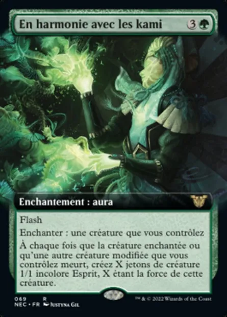 En harmonie avec les kami, carte Magic NEC 69 — extension Neon Dynasty Commander