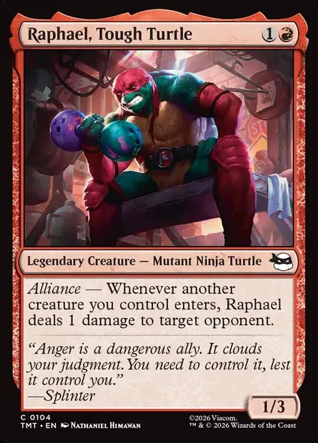 Raphael, Tough Turtle, Magic card TMT 104 — Teenage Mutant Ninja Turtles set