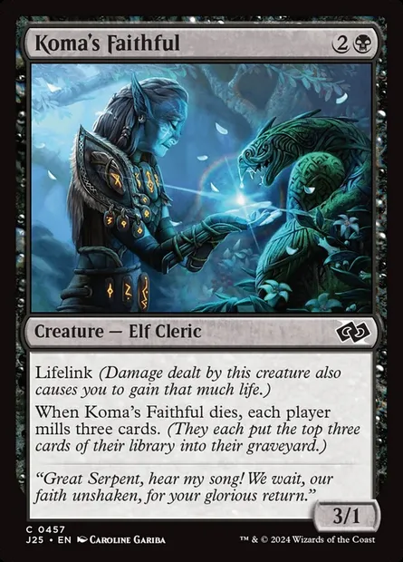 Koma's Faithful, Magic card J25 457 — Foundations Jumpstart set