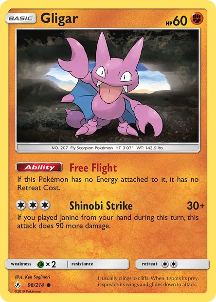Gligar, Pokémon card UNB 98 — Unbroken Bonds set