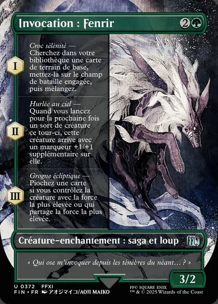 Invocation : Fenrir, carte Magic FIN 372 — extension Final Fantasy