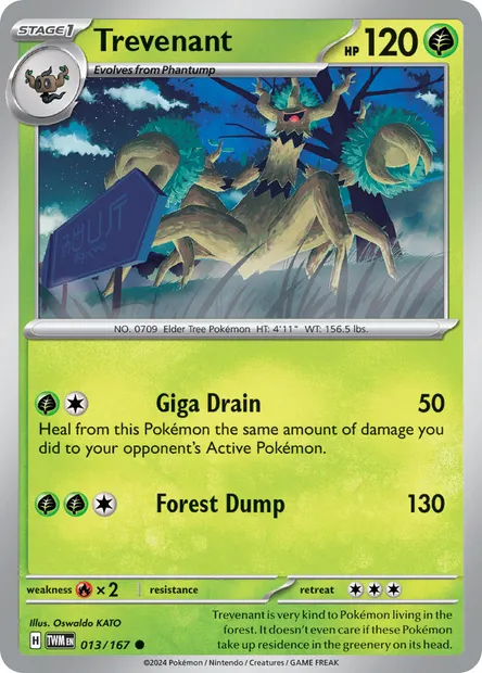 Trevenant, Pokémon card TWM 013 — Twilight Masquerade set