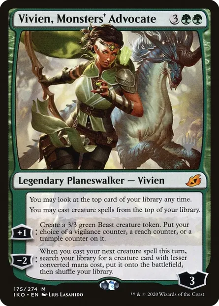 Vivien, Monsters' Advocate, Magic card PIKO 175p — Ikoria: Lair of Behemoths Promos set