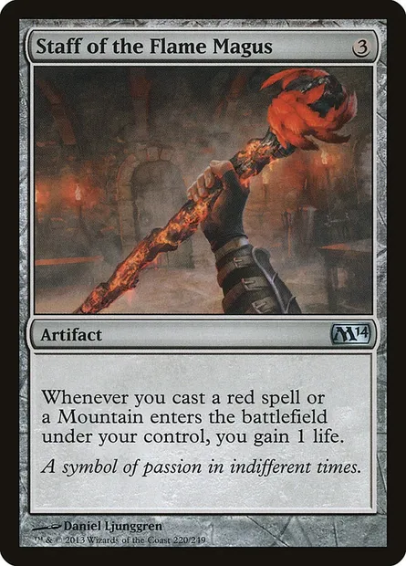 Staff of the Flame Magus, Magic card M14 220 — Magic 2014 set