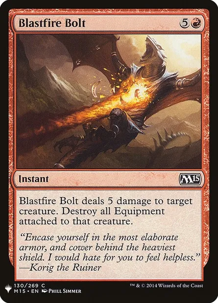 Blastfire Bolt, Magic card PLST M15-130 — The List set