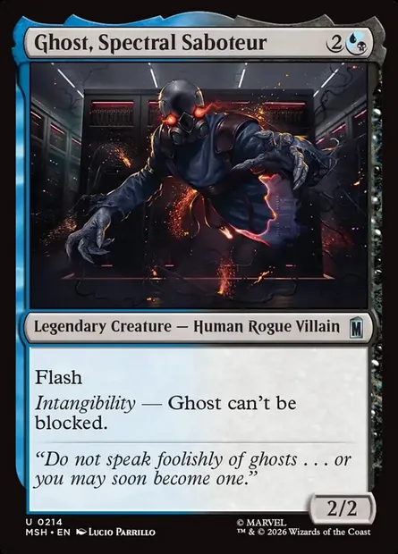Ghost, Spectral Saboteur, Magic card MSH 214 — Marvel Super Heroes set