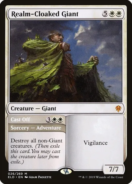 Realm-Cloaked Giant // Cast Off, Magic card ELD 26 — Throne of Eldraine set