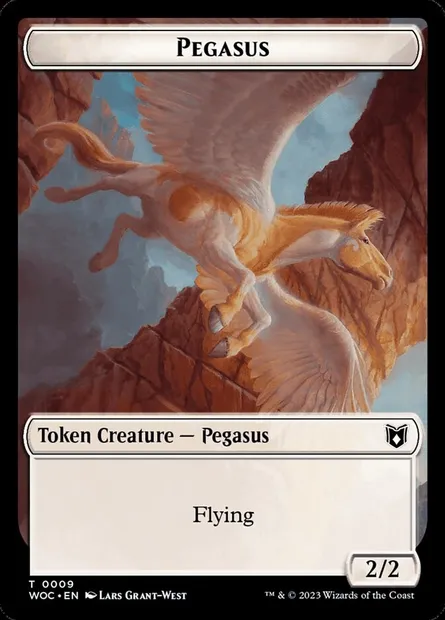 Pegasus, carte Magic TWOC 9 — extension Wilds of Eldraine Commander Tokens