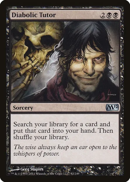Diabolic Tutor, Magic card M12 92 — Magic 2012 set