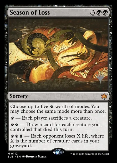 Saison de la perte, carte Magic PBLB 112p — extension Bloomburrow Promos