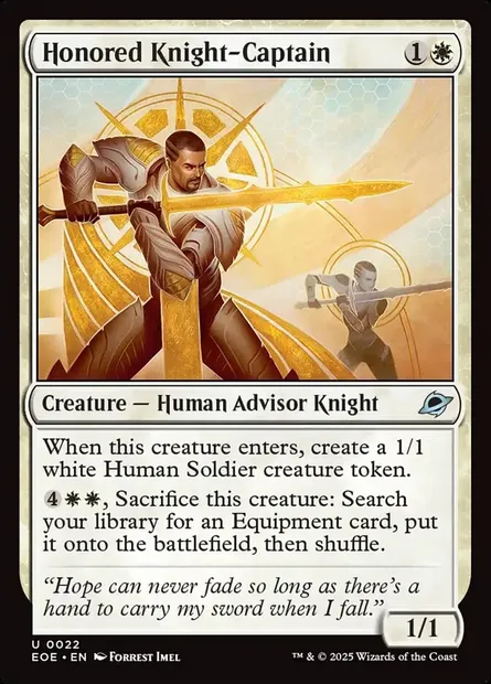 Honored Knight-Captain, Magic card EOE 22 — Edge of Eternities set