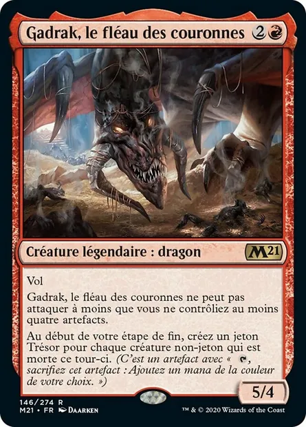 Gadrak, le fléau des couronnes, carte Magic M21 146 — extension Core Set 2021