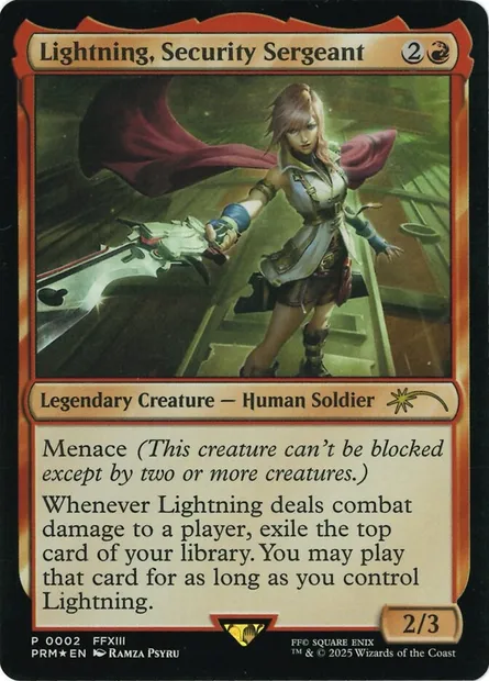 Lightning, Security Sergeant, Magic card PMEI 2025-12 — Media and Collaboration Promos set