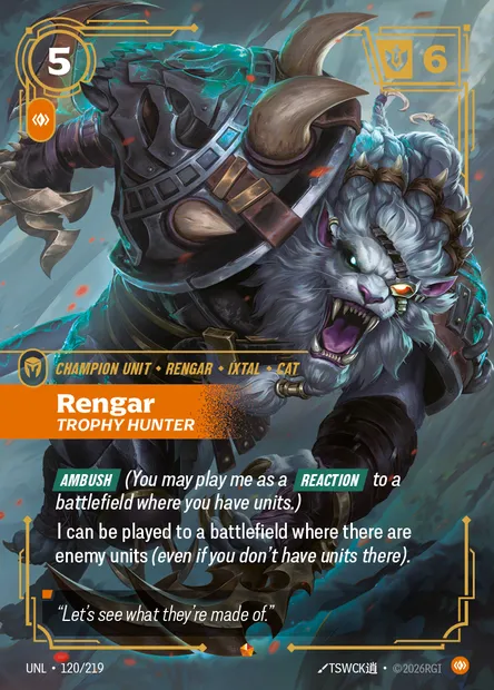 Rengar, carte Riftbound UNL 120 — extension Unleashed