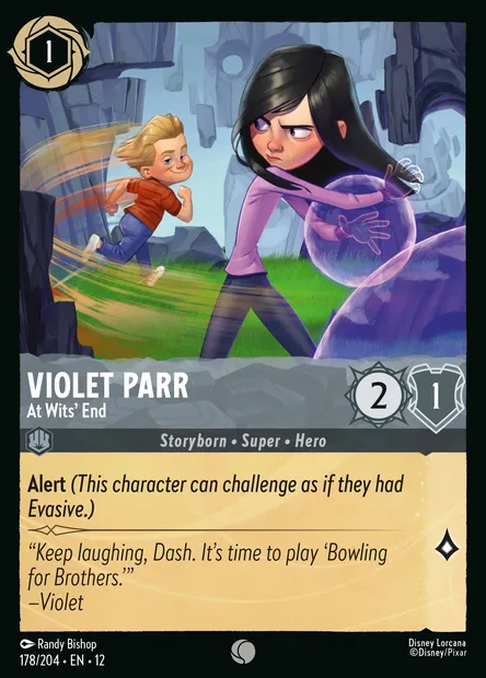 Violet Parr - At Wits' End, Disney Lorcana card CH12-178 — Wilds Unknown set