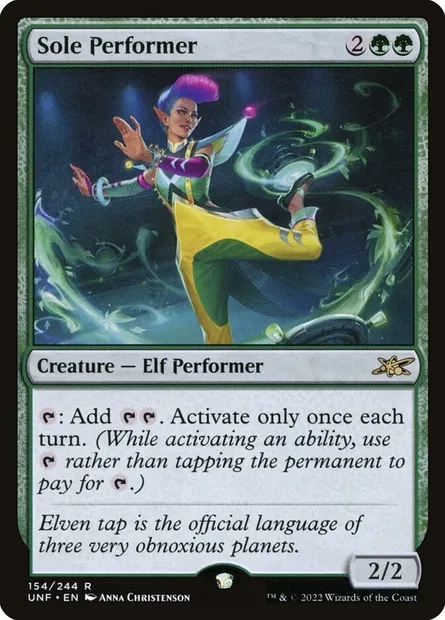 Sole Performer, carte Magic UNF 154 — extension Unfinity
